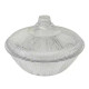 Plastic Clear Round Ribbed Fruit Bowl with Lid 25 x 10 cm