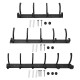 Wall Hanger Hooks Heavy Duty Coat Rack Wall Mounted 4 Hooks - Black