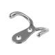 10 Pcs Double Coat Hooks Heavy Duty Metal Door Hooks with Screws - Silver