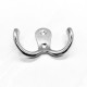 10 Pcs Double Coat Hooks Heavy Duty Metal Door Hooks with Screws - Silver