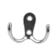 10 Pcs Double Coat Hooks Heavy Duty Metal Door Hooks with Screws - Silver