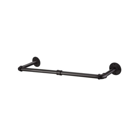 Wall Mounted Clothes Rail Industrial Pipe Clothes Rails 100.9 cm - Black