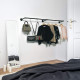 Wall Mounted Clothes Rail Industrial Pipe Clothes Rails 100.9 cm - Black