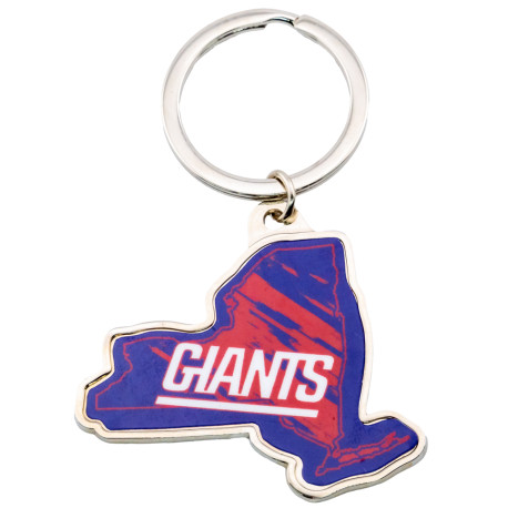 New York Giants State Shape Keyring