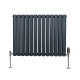 Oval Column Radiator &amp; Valves - 600mm x 780mm – Anthracite Grey