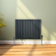 Oval Column Radiator &amp; Valves - 600mm x 780mm – Anthracite Grey