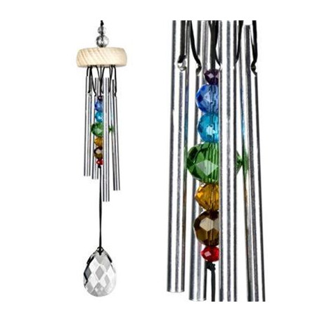 Crystal Gem Drop Wind Chime with Chakra