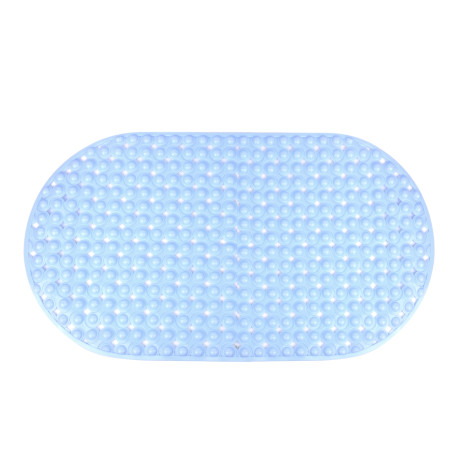 PVC Bathroom Mat Non Slip Bath Shower Mats Strong Suction - Blue