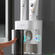 Wall-mounted Toothbrush Holder Double Toothpaste Dispenser with Wall Sticker