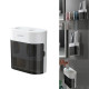 Wall-mounted Toothbrush Holder Double Toothpaste Dispenser with Wall Sticker