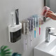 Wall-mounted Toothbrush Holder Double Toothpaste Dispenser with Wall Sticker