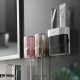 Wall-mounted Toothbrush Holder Double Toothpaste Dispenser with Wall Sticker