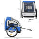 2 Seat Bike Trailer Bicycle wagon for Kids Child Steel Frame Safety Harness Seat Carrier Hitch Coupler Blue White 130 x 76 x 88 