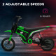 24V Electric Motorbike with Twist Grip Throttle, Music, Horn, 12&quot; Pneumatic Tyres, 16km/h Max Speed - Green