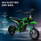 24V Electric Motorbike with Twist Grip Throttle, Music, Horn, 12&quot; Pneumatic Tyres, 16km/h Max Speed - Green