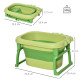 Baby Bath Tub for 0-6 Years Collapsible Non-Slip Portable with Stool Seat for Newborns Infants Toddlers Kids Crocodile Shape Gre