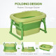 Baby Bath Tub for 0-6 Years Collapsible Non-Slip Portable with Stool Seat for Newborns Infants Toddlers Kids Crocodile Shape Gre