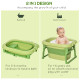 Baby Bath Tub for 0-6 Years Collapsible Non-Slip Portable with Stool Seat for Newborns Infants Toddlers Kids Crocodile Shape Gre