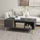 Coffee Table for Living Room, Modern Centre Table with Storage Compartments and Cabinets, Rectangular Side Table, 115x 58x 45cm,