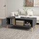 Coffee Table for Living Room, Modern Centre Table with Storage Compartments and Cabinets, Rectangular Side Table, 115x 58x 45cm,