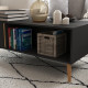 Coffee Table for Living Room, Modern Centre Table with Storage Compartments and Cabinets, Rectangular Side Table, 115x 58x 45cm,