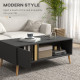 Coffee Table for Living Room, Modern Centre Table with Storage Compartments and Cabinets, Rectangular Side Table, 115x 58x 45cm,