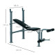 4-Levels Adjustable Weight Bench Fitness Equipment with Barbell Rack-Black