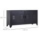 Steel TV Stand Cabinet, Industrial TV Unit for TVs up to 50&quot;, TV Table with 2 Doors, Adjustable Shelf and 4 Cable Holes for Livi