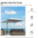 Outsunny 2.7 x 2.7 m Cantilever Parasol, Square Overhanging Umbrella with Cross Base, Crank Handle, Tilt, 360° Rotation and Alum