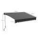 Outsunny 3 x 2m Aluminium Frame Electric Awning, with Remote - Dark Grey