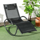 Outsunny Steel Frame Zero Gravity Rocking Chair, with Pillow - Black