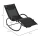 Outsunny Steel Frame Zero Gravity Rocking Chair, with Pillow - Black