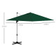 Outsunny Square Cantilever Garden Parasol, with Five-Position Canopy - Green