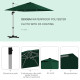 Outsunny Square Cantilever Garden Parasol, with Five-Position Canopy - Green