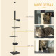 PawHut 240-270cm Floor-To-Ceiling Cat Tree, 5 Tier Cat Climbing Tower, with Bed, Hammock, Platforms, Black and Cream