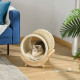 PawHut Raised Cat House, with Scratcher - Beige