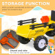 Pedal Go Kart, Kids Ride on Tractor with Back Trailer, Shovel &amp; Rake, Horn, Four Wheels Tractor Toy for Child Toddler