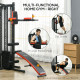 SPORTNOW Multi Gym Workout Station, Weight Machine with 65kg Weight Stack, Sit Up Bench, Push Up Stand, Dip Station