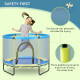 ZONEKIZ 55&quot; Kids Trampoline, Bungee Gym, with Safety Net, for Ages 3-10 Years - Blue