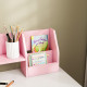 ZONEKIZ Two-Piece Kids Desk and Chair Set with Storage, for Ages 5-8 Years - Pink