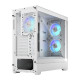 Fractal Design Pop Air RGB (White TG) Gaming Case w/ Clear Glass Window, ATX, Hexagonal Mesh Front, 3 RGB Fans &amp; ARGB Controller