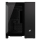 Corsair 2500X Dual Chamber Gaming Case w/ Glass Side &amp; Front, Micro ATX, Mesh Panels, USB-C, Asus BTF Compatible, Black