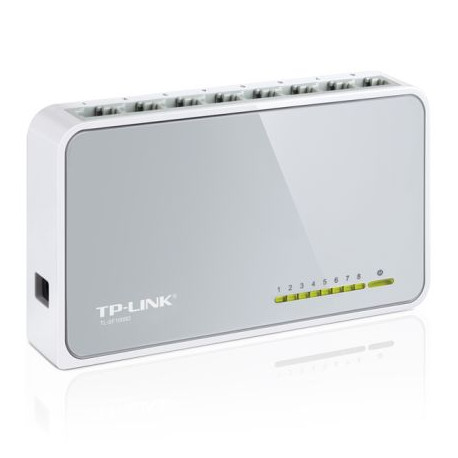 TP-LINK (TL-SF1008D V12) 8-Port 10/100 Unmanaged  Desktop Switch, Plastic Case