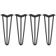 4 x 14&quot; Hairpin Legs - 3 Prong - 10mm - Black