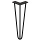 4 x 14&quot; Hairpin Legs - 3 Prong - 10mm - Black