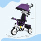 6 in 1 Kids Trike Push Bike w/ Push Handle, Canopy, 5-point Safety Belt, Storage, Footrest, Brake, for 1-5 Years, Purple