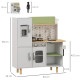 AIYAPLAY Toy Kitchen, Kids Play Kitchen, Role Playing Game with Phone, Ice Maker, Stove, Utensils, for 3-6 Years, White