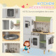 AIYAPLAY Toy Kitchen, Kids Play Kitchen, Role Playing Game with Phone, Ice Maker, Stove, Utensils, for 3-6 Years, White