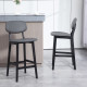 Bar Stools Set of 2, Contemporary Breakfast Bar Chairs, Faux Leather Upholstered Kitchen Stools with Backs and  Solid Wood Legs,