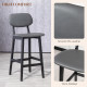 Bar Stools Set of 2, Contemporary Breakfast Bar Chairs, Faux Leather Upholstered Kitchen Stools with Backs and  Solid Wood Legs,